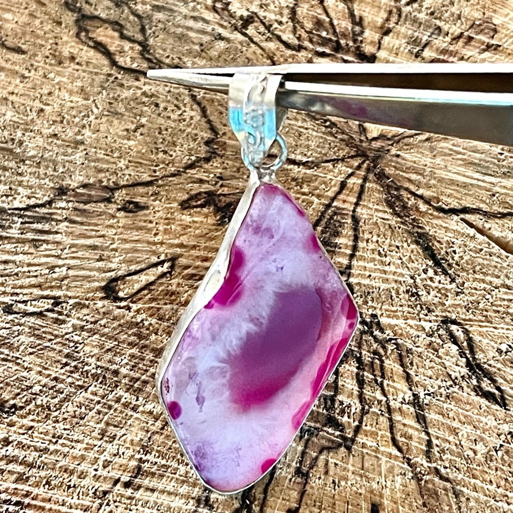 Pink Solar Agate Pendant